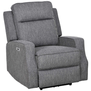 HOMCOM 150° Electric Reclining Chair, with USB port and Footrest - Charcoal Grey