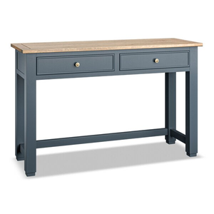 Richmond Smoked Oak Finish and Ink Blue Painted Hardwood Console Table