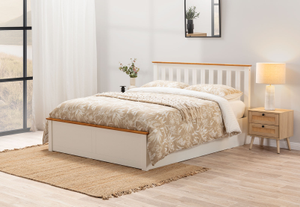 KIRK White/Natural Queen Lift Bed