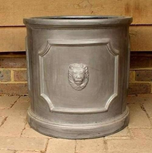 Clayfibre Lion Head Cylinder Planter - Silver* - 380 Ø x 380 (H)mm Set of 4