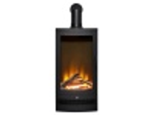 Acantha Horizon Electric Stove with Angled Stove Pipe in Black