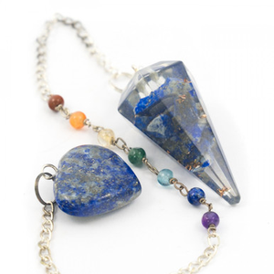 Lapis Orgone Pendulum with Chakra Chain (with Imperfections)