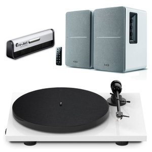 Pro-Ject E1 Phono White Turntable + Edifier R1280DB White Bluetooth Speaker Package