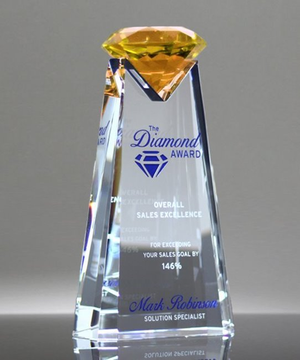 Essence Diamond Award - Amber Gold Crystal