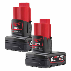 Milwaukee M12 B6 12V 6.0Ah Redlithium-ion Battery (2 Pack)