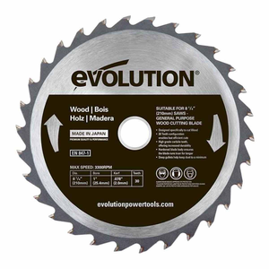 Evolution FW210TCT-40 Fine Wood Circular Saw Blade 210mm x 25.4mm x 40T