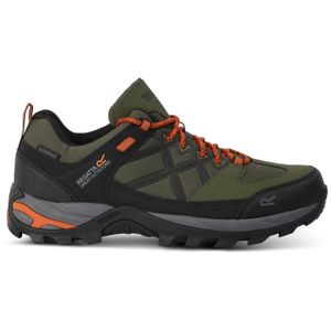 Regatta Mens Samaris III Waterproof Walking Shoes - 9.5 UK / Cypress Green/Blaze Orange