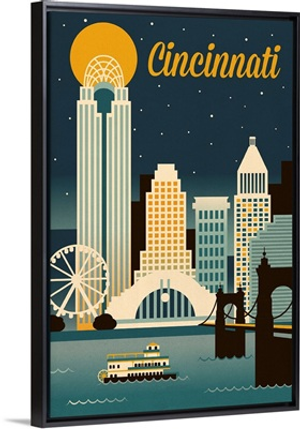 Cincinnati, Ohio - Retro Skyline Classic Series