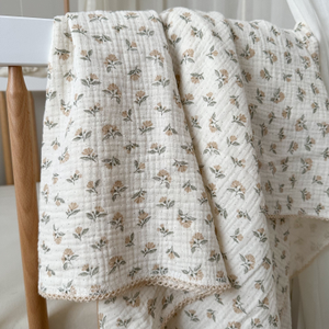 Mabel & Fox - Baby Muslin Cotton Blanket - Dainty Floral