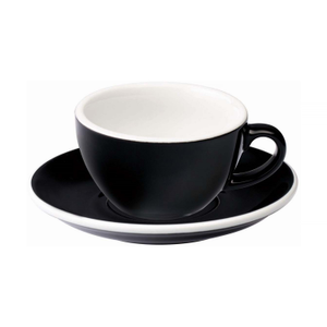 Loveramics Egg - Filiżanka i spodek Flat White 150 ml - Black 