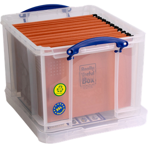 Really Useful Box Storage Box 35 L With Lid Transparent 39 x 48 x 31 cm