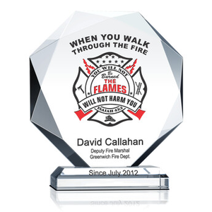 Crystal Firefighter Prayer Plaque