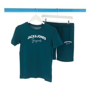 JACK & JONES Boys Corp Trend T-Shirt And Shorts Set Deep Teal