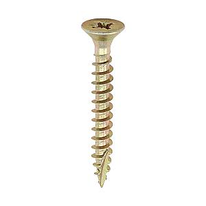 Timco 3.5 x 30mm (6x 1" 1/4) Countersunk Pozi Pz2, Classic Woodscrew, Steel Zinc / Yellow Plated, 35030CLAF