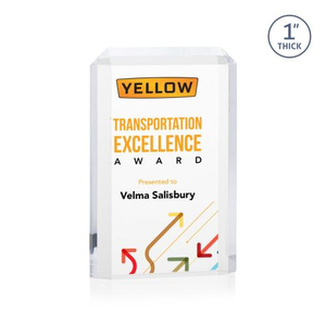 Powell Full Color Clear Rectangle Acrylic Award