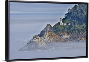 USA, Oregon, Florence, Heceta Head Lighthouse, A Foggy Morning On The Pacific