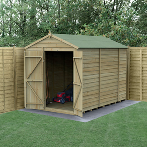 Forest 6x10 4Life Overlap Apex Shed - No Window - Double Door