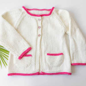 Summer Girls Cardigan in Walnut Tree Yarn Egyptian Cotton