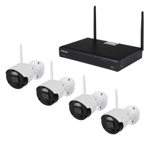 8 Channel 4 White Bullet Camera 2MP Wireless CCTV Kit