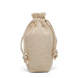 Round Rnd Bottom Cotton Muslin Bags - 4-3/4 X 3 X 7-1/2 - Gusset - 3'' - Quantity: 12 - Fabric Bags by Paper Mart