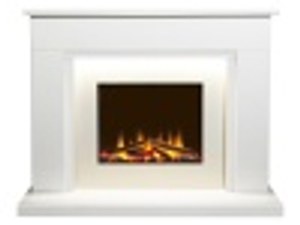 Acantha Milano White Marble Electric Fireplace Suite, 48 Inch