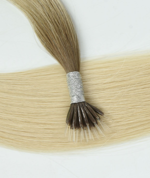 #Arctic Blonde Balayage Nano Tip Hair Extensions