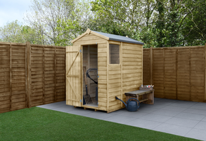 Forest 4x6 4Life Overlap Apex Shed - 1 Window - Single Door