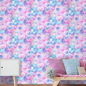 Holden Decor Neon Hearts Pink/Blue Wallpaper - 13785