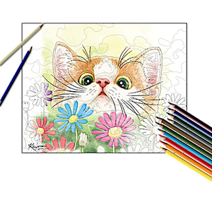 Kayomi Harai Playful Kittens Coloring Kit Collection