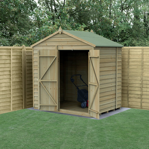 Forest 7x5 4Life Overlap Apex Shed - No Window - Double Door