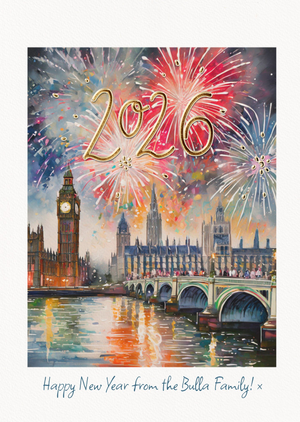 Traditional London Fireworks Scene 2026 Happy New Year Card