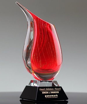 Elevated Amber Gilded Trophy Vase