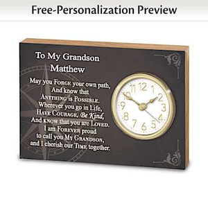 My Grandson, My Blessing Personalized Clock
