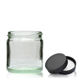 60ml Clear Glass Ointment Jar With Black Cap