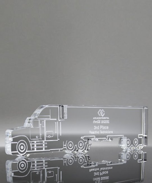 Semi Truck Acrylic Trophy - Laser Engraved