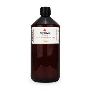 Organic Rose Geranium Castile Soap (Meadows Aroma) 1 Litre