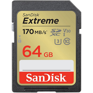 SanDisk Extreme SDXC Card 64 GB Black, Gold