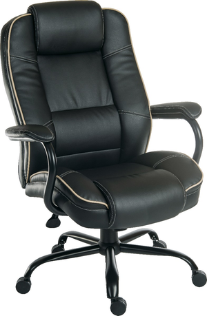 24 Hour Heavy Duty 27 Stone Weight Limit Leather Faced Office Chair-Grey