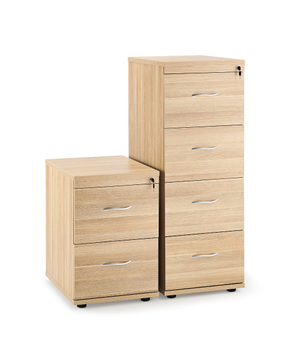 American Oak Office Filing Cabinets-4 Drawer Filing Cabinet  H1315mm x W480mm x D650mm