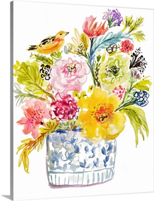 Floral With Bird I
