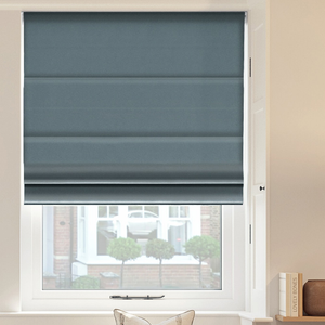 Akoya Faux Silk, Lustre Ink Blue - Roman Blind