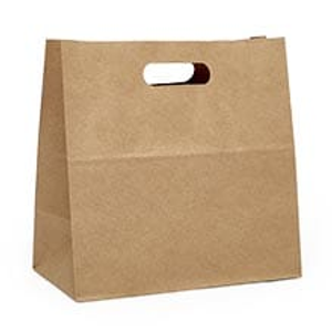 Kraft Die Cut Handle Bags - Pkg - 11 X 6 X 11 - Gusset - 6'' - Quantity: 25 - Grocery Bags by Paper Mart