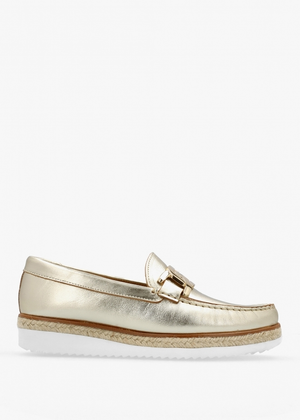 Peonie Gold Leather Loafers