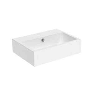 Saneux Matteo 1 Tap Hole Wash Basin Gloss White 370x500mm