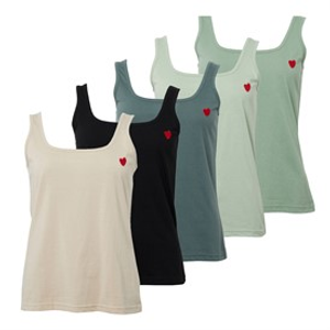 L'amore Couture Womens Jennifer Five Pack Vests Mixed Green