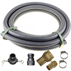 2" Inch 10m Suction Hose Camlocks Clamps Kit Water Fire Pump with Brass Foot Valve