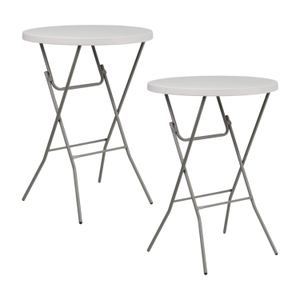 Pack 2 Mesas Plegables Redondas para Catering 80x110cm 7house