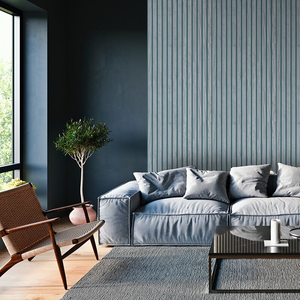 Belgravia Decor Panacea Wood Slat Blue Wallpaper - 1164