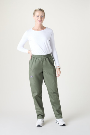 Cherokee Originals Women's Natural Rise Pull-on Cargo Trouser, Olive