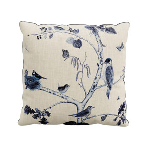 Woodland Chorus Cushion 45cm x 45cm, Blue Grey
